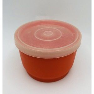 Vintage Tupperware Orange Round Snack Cup #1229 with Lid